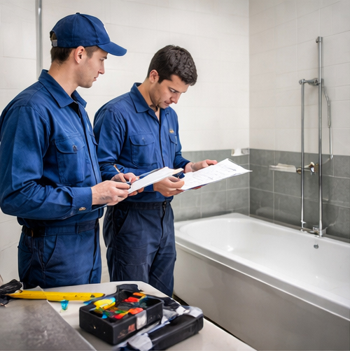 Medición para cambio de bañera por ducha
